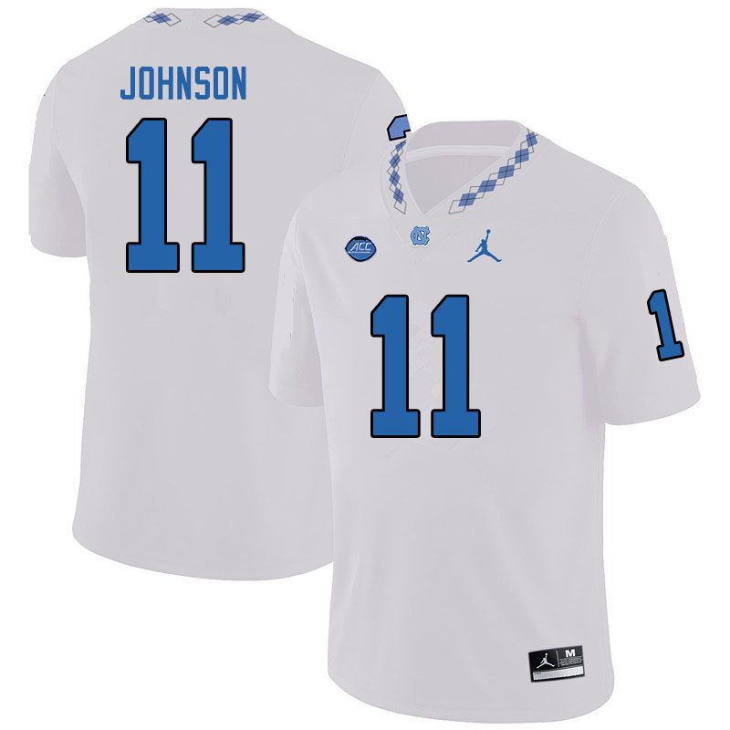 Jordan Brand Men #11 Roscoe Johnson North Carolina Tar Heels College Football Jerseys Sale-White - Click Image to Close